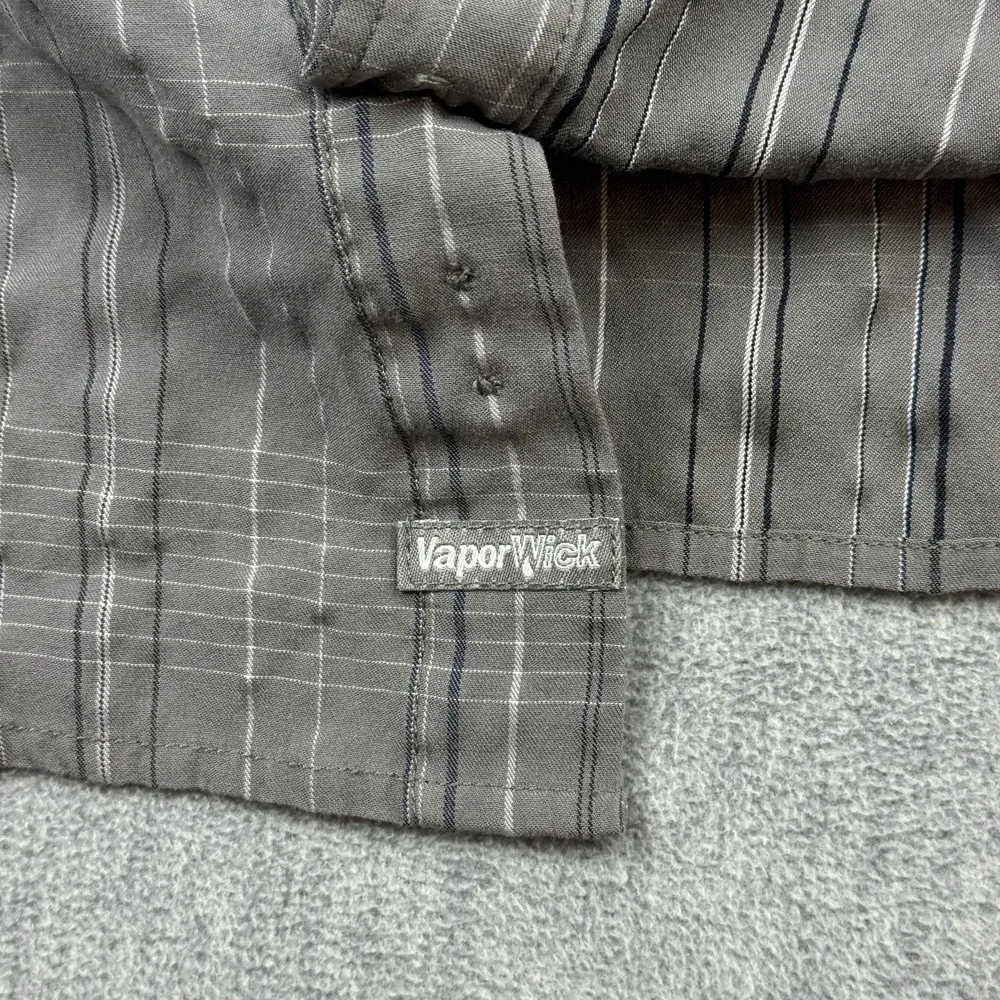 The North‎ Face Shirt Mens 2XL XXL Gray Striped Button Down Vapor Wick Outdoors